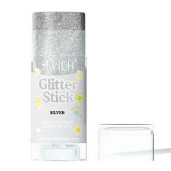 Pink Sparkling Glitter Gel Stick for Face and Body - High - Gloss Shine and Bright Makeup (Silver)