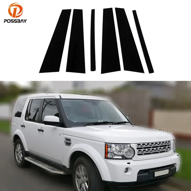 

6 шт., столбики для автомобильных дверей и окон, отделка для Land Rover Discovery 3 /LR3 2004-2009 BC, столбик, глянцевая черная наклейка, внешняя часть