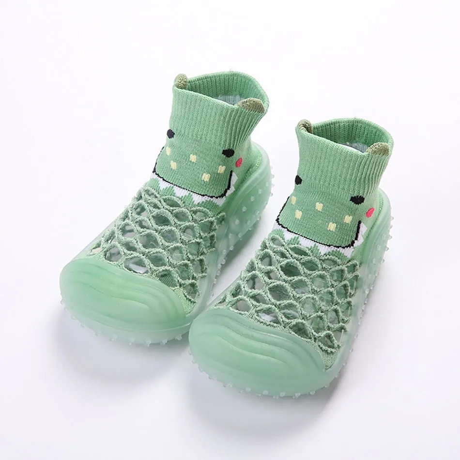 Newborn First Walkers Infant Toddler Cartoon Pandas Shoes Baby Rubber Non Slip Shoes Baby Boy Girl Elastic Socks 0-4Years