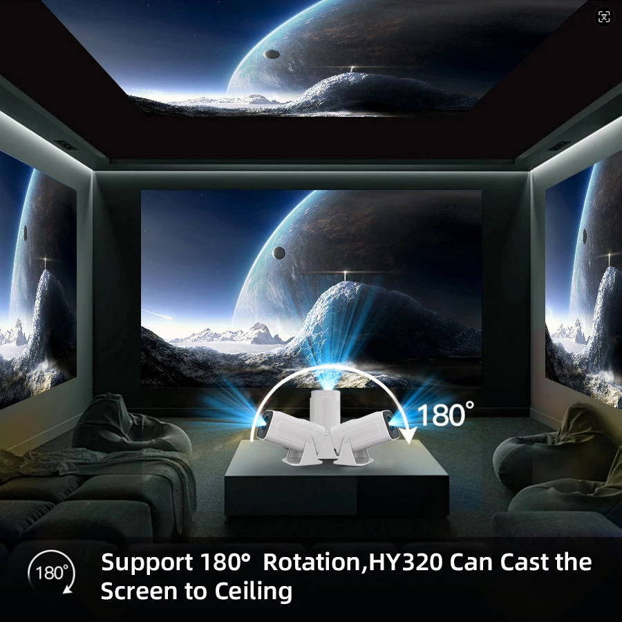 New 5G Portable Home Projector, Supports 1080P, Immersive Home Theater, Suitable for Home/Outdoor/Office, Compatible with U