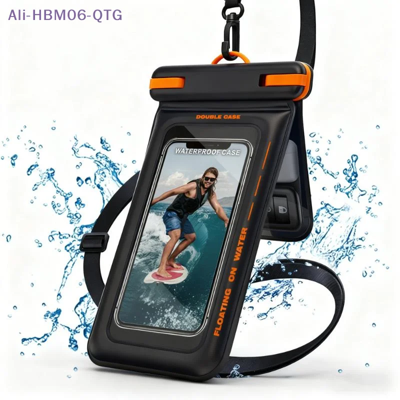 Dual-Compartment Floating Waterproof Phone Pouch with Lanyard
