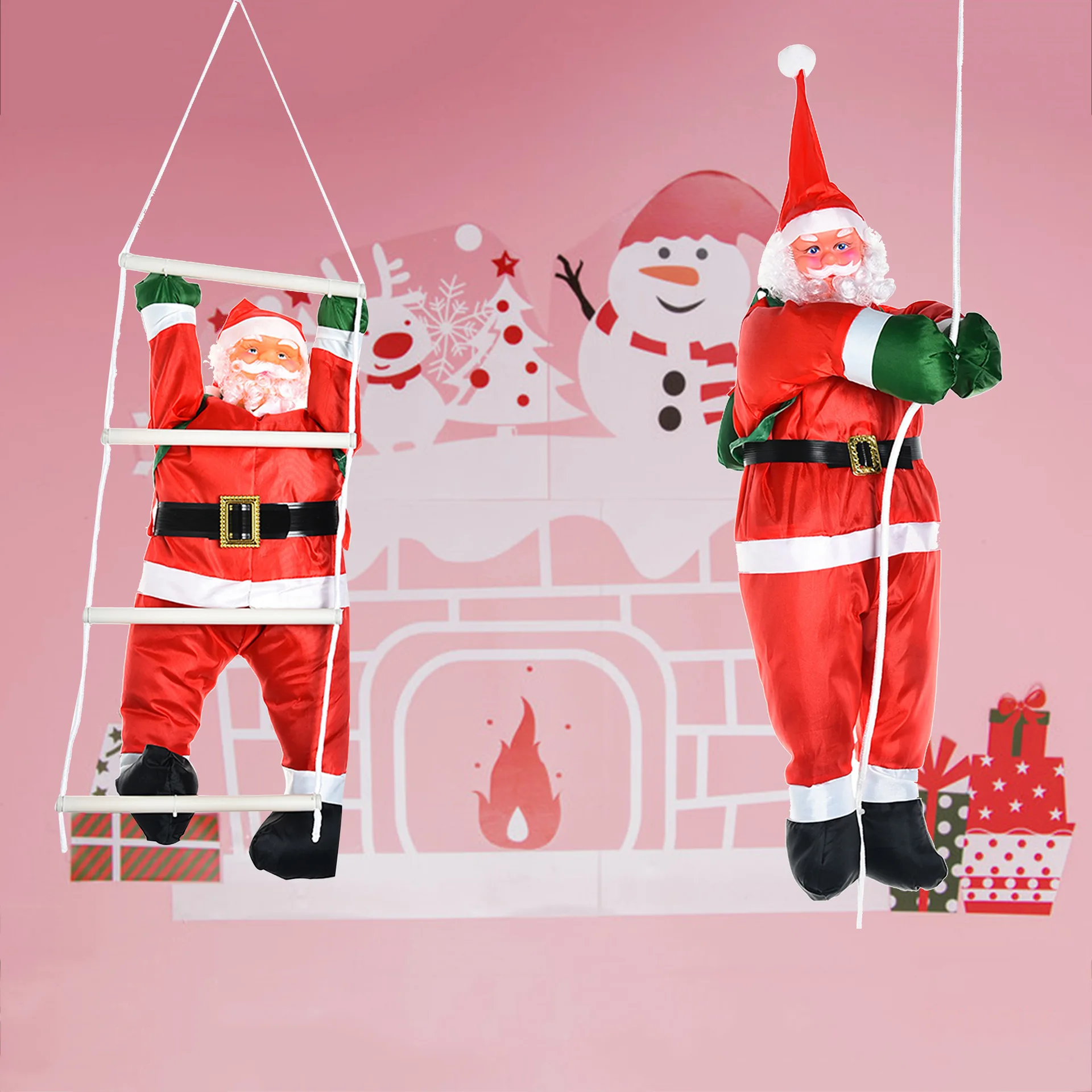 Christmas Santa Claus Climbing Rope Ladder Santa Claus Christmas Tree Decoration Inflation Outdoor Doll Pendant