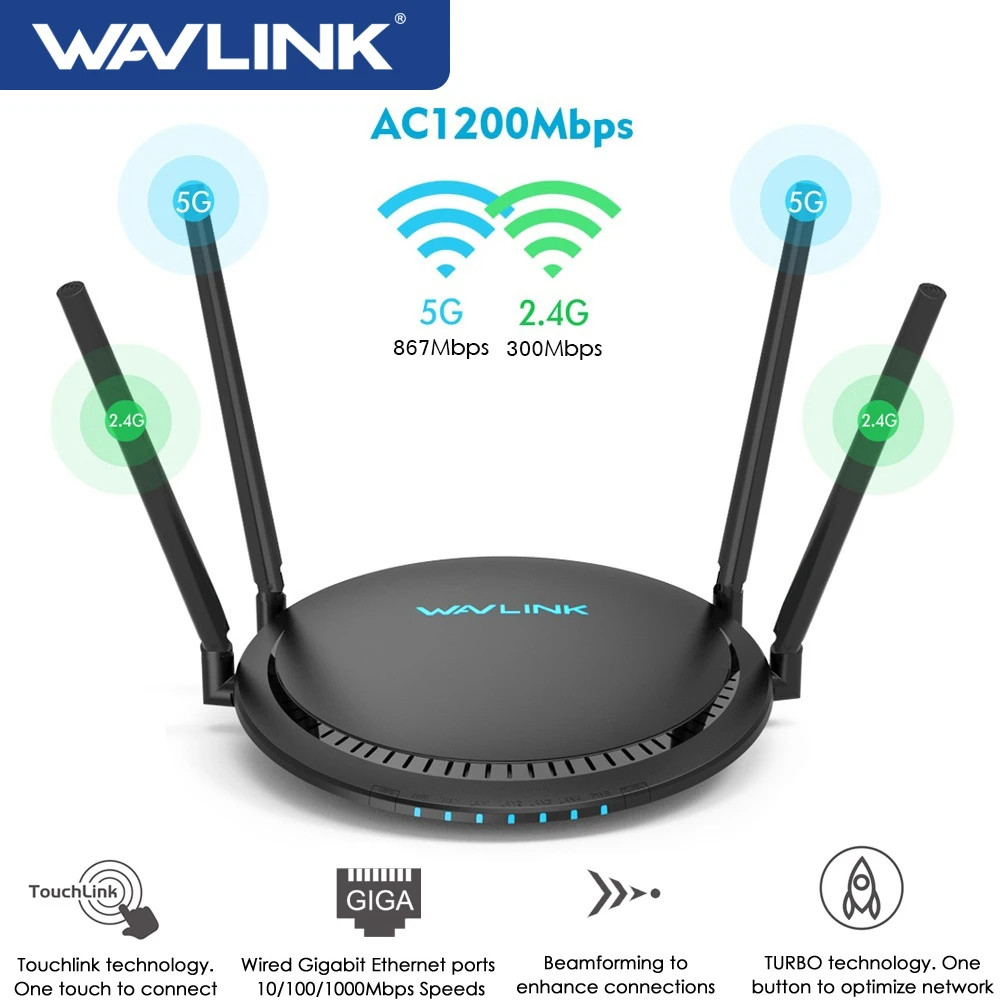 Wavlink enrutador WiFi inteligente de 1200Mbps, repetidor WiFi inalámbrico  de 2,4 Ghz, 5Ghz, Touchlink, AC1200, Gigabit de doble banda|Rúteres  inalámbricos| - AliExpress