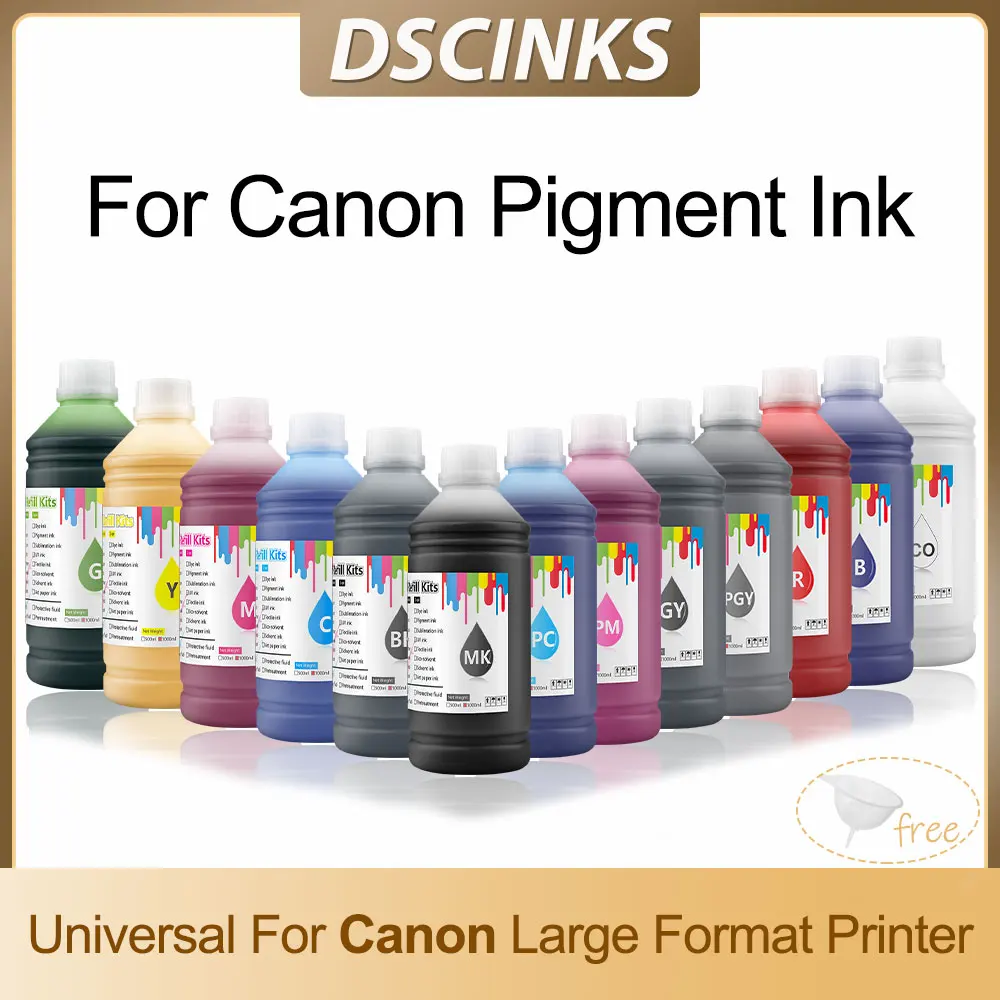 Tinta do Pigmento bk c m y para Canon Ipf120 320 57 1700 101 103 106 107 301 303 307 701 704 707 Impressora Papel Fotográfico 1000ml mk - Imagem 2