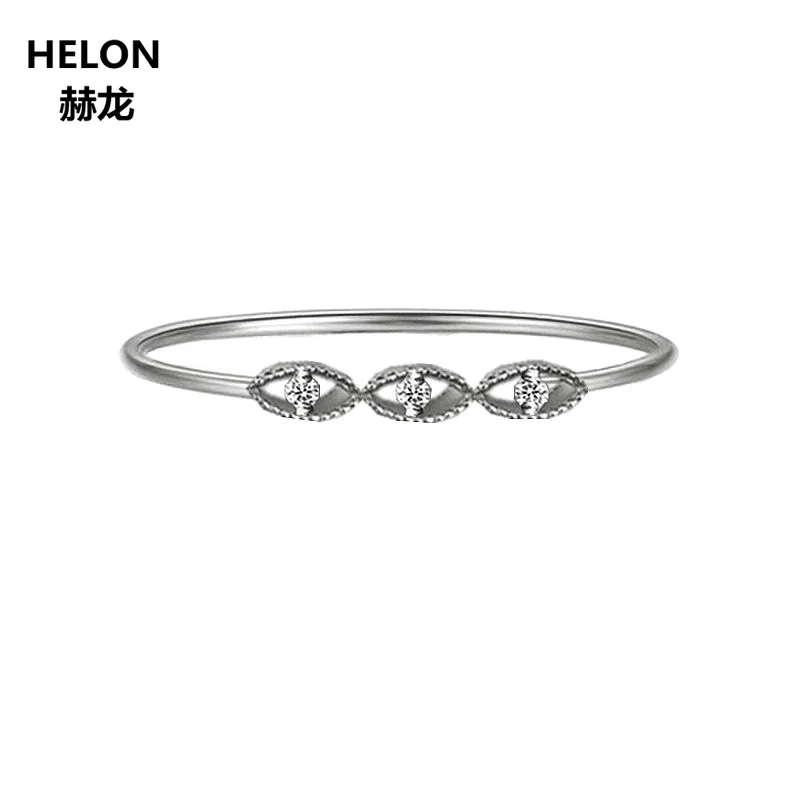 

Solid 14k White Gold Natural Diamonds Engagement Wedding Band Women Anniversary Party Fine Jewelry Classic