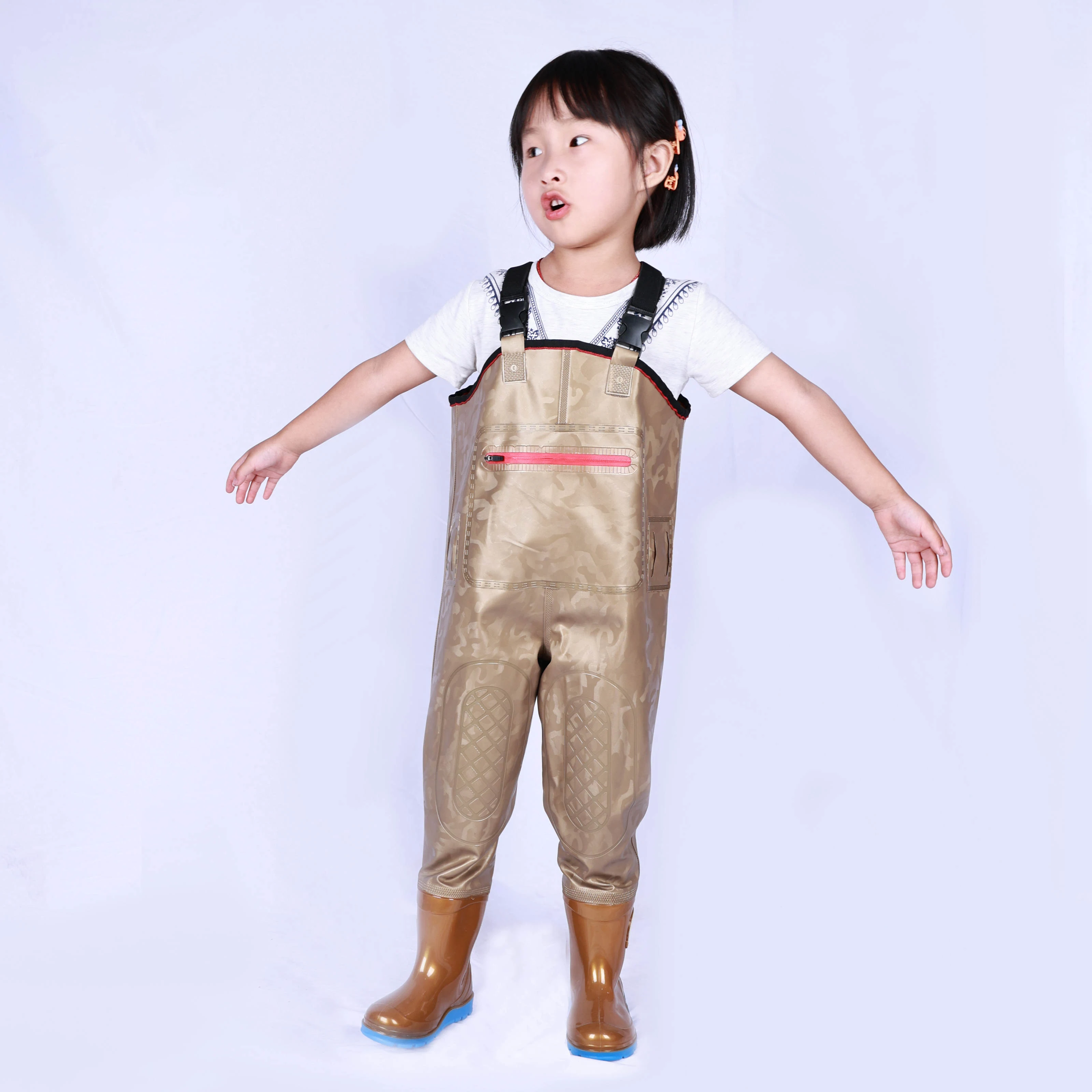 Child Kid Waterproof Wading Pants with Rain Boots Playing Sand