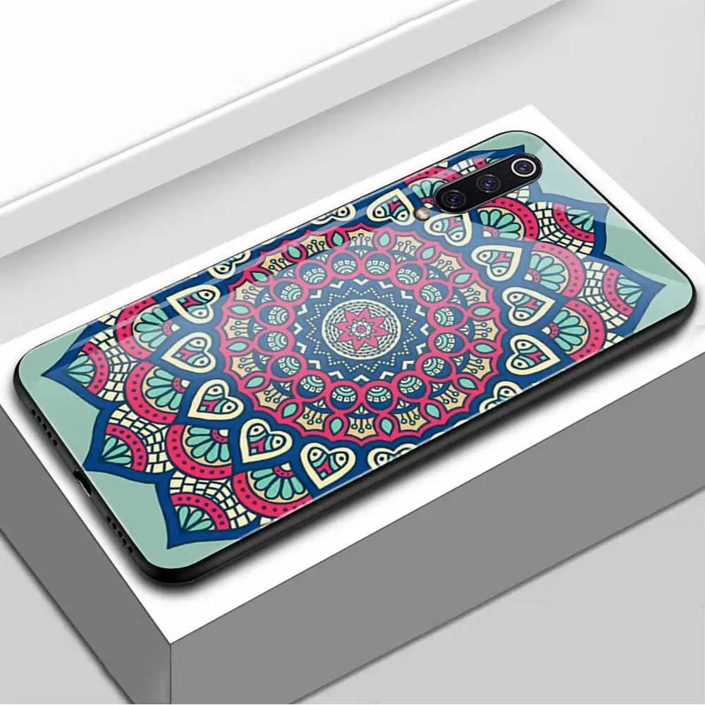 

Mandala Flower Case for Xiaomi Redmi Note 10 8 9 7 Pro 9T Mi Note 11 11T 10T 8 Pro SE A3 Lite Poco X3 F3 F1 Tempered Glass Funda
