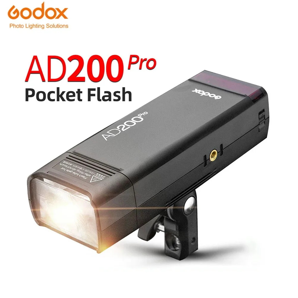 

Вспышка Внешняя Godox AD200Pro TTL 1/8000 HSS со встроенной беспроводной системой X 2,4G, 2900 мАч