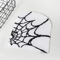 Knitting Spider Web Design Hat Skullies Beanies for Men Women Pullover Pile Cap Y2k Goth Warm Beanie Hats New Hip-hop Street Cap - Image 4