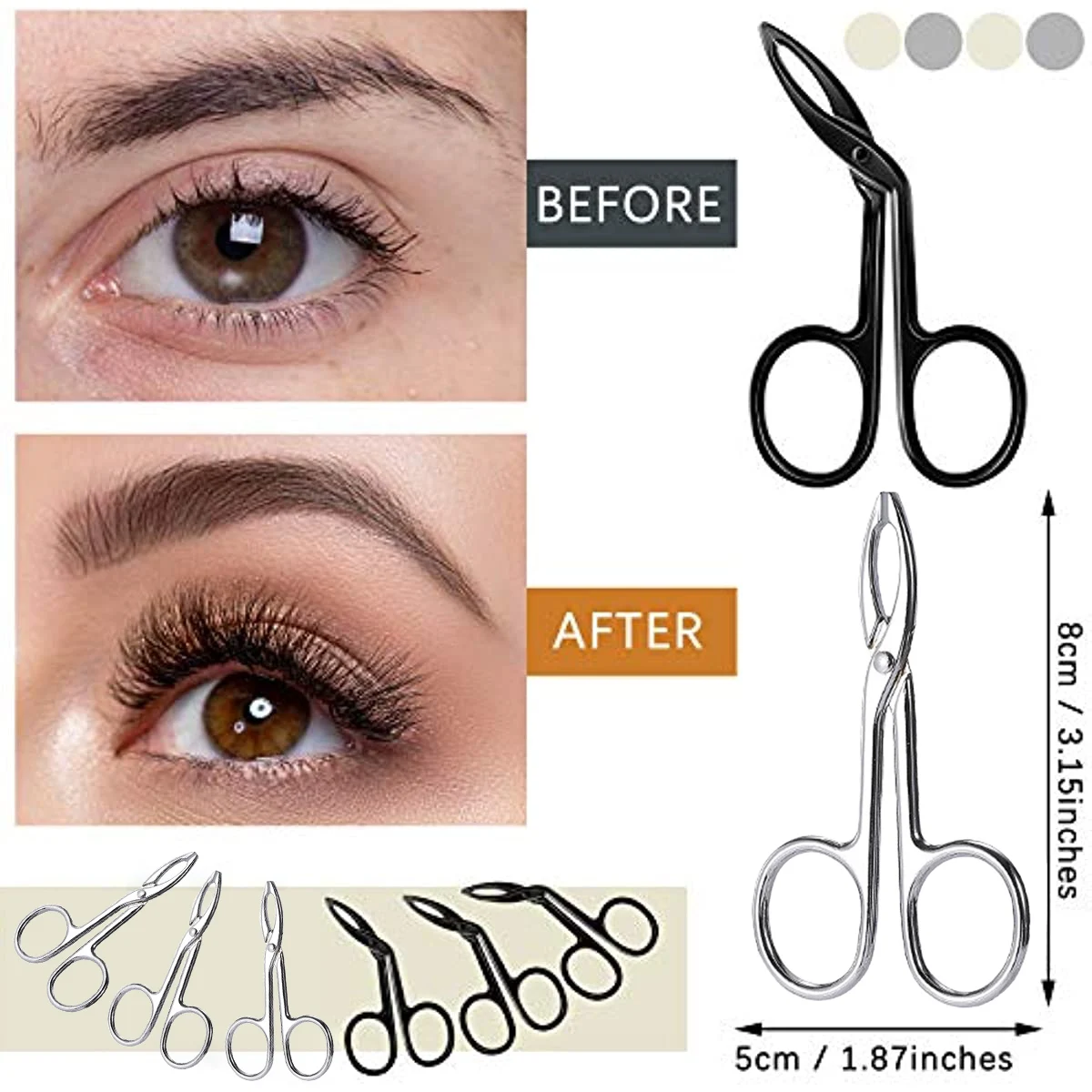 Scissor Shaped Eyebrow Tweezers Flat Headed Tweezers Oblique Headed Tweezers Stainless Steel Scissors Handle Tweezers 5