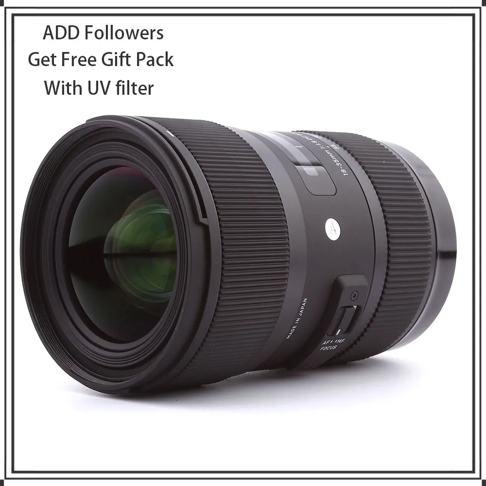 Sigma 18-35Mm F1.8 Dc Hsm Art Lens Aps-C Formato Grandangolare Zoom 18-35Mm Obiettivo F1.8 Per Montaggio Canon O Montaggio Nikon