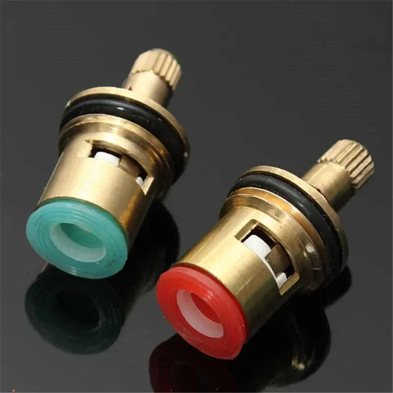 Faucet Cartridge Standard 1/2 Thread Ceramic Water Mixer Tap Inner Faucet Disc Valve Replacement Hot and Cold Water 2Pcs