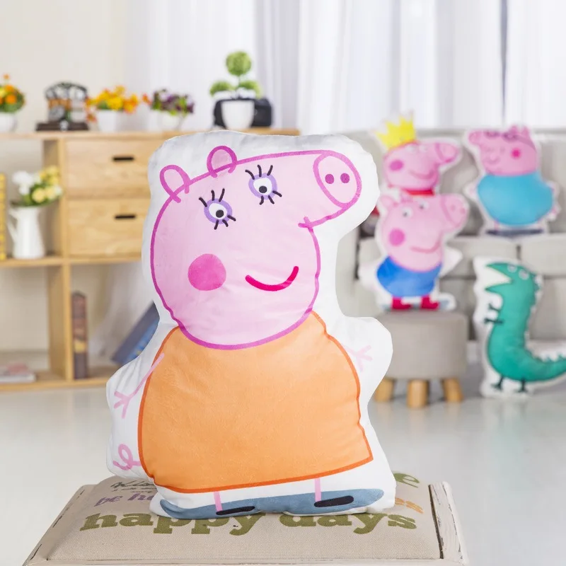 Piggy Peppa Doll Toy 3D Pillow Stuffed Plush Doll Sofa Cushion Hug Cartoon Anime George Children's Party Holiday Gift