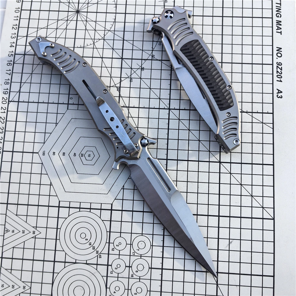 Folding Knife VG10 Blade TC4 Titanium Alloy Handle Gasket Camping Outdoor Survival Tactics Hunting Knife EDC Defense Tool 2
