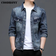 

COODRONY Brand Jackets Men Clothing Spring Autumn New Arrival Classic Turn-Down Collar Cowboy Coat Oversize Chaqueta S-3XL Z8102