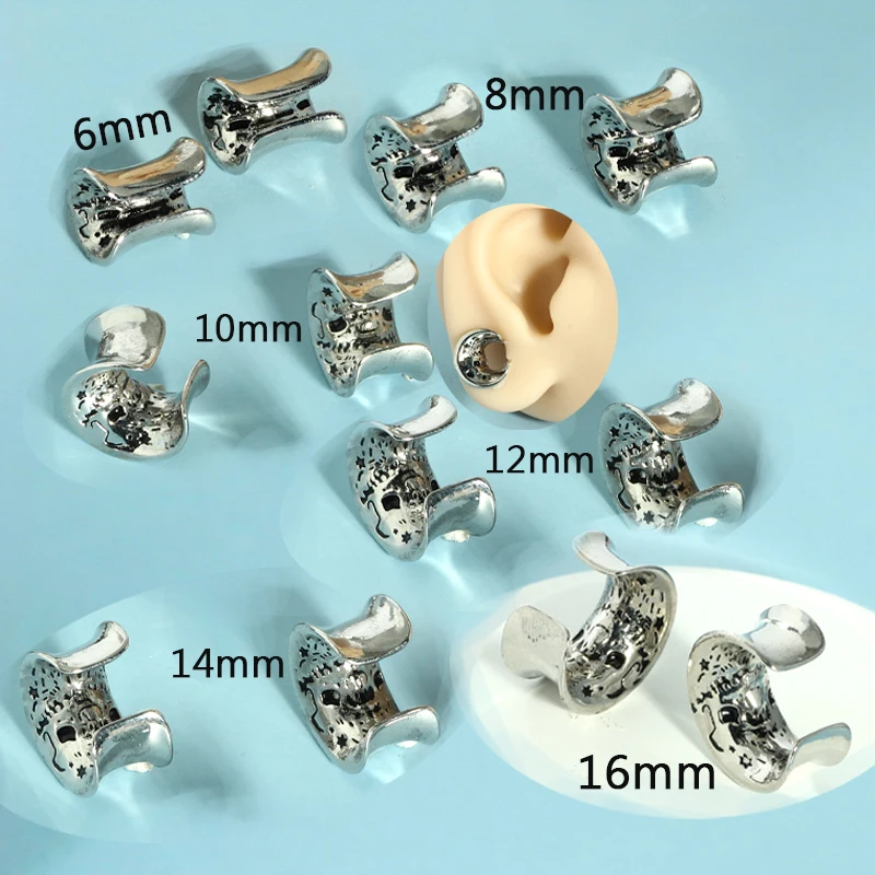 2pc 6mm-16mm Stainless Steel Ear Plugs Tunnels Gold Color Screwed Earrings Expander Earlet Gauges Body Piercings Jewelry