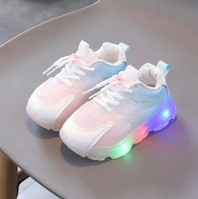 

Children Luminous Shoes Boys Girls Mesh Sport Running Sneakers Casual Shoes Fashion Kids Mesh Sport Girls Led With Light Shoes