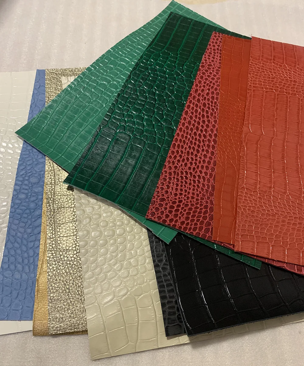 화려한 악어 무늬 최상층 소가죽 원단, 수제 DIY 재단, 수제 레저 제작 액세서리, 20 * 30cm