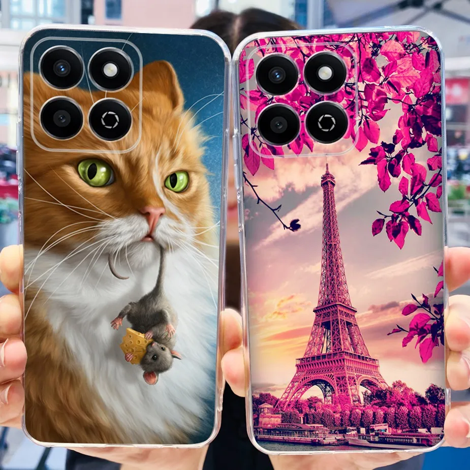 Cute Cat Butterfly Painted Soft Silicone Phone Case Cover