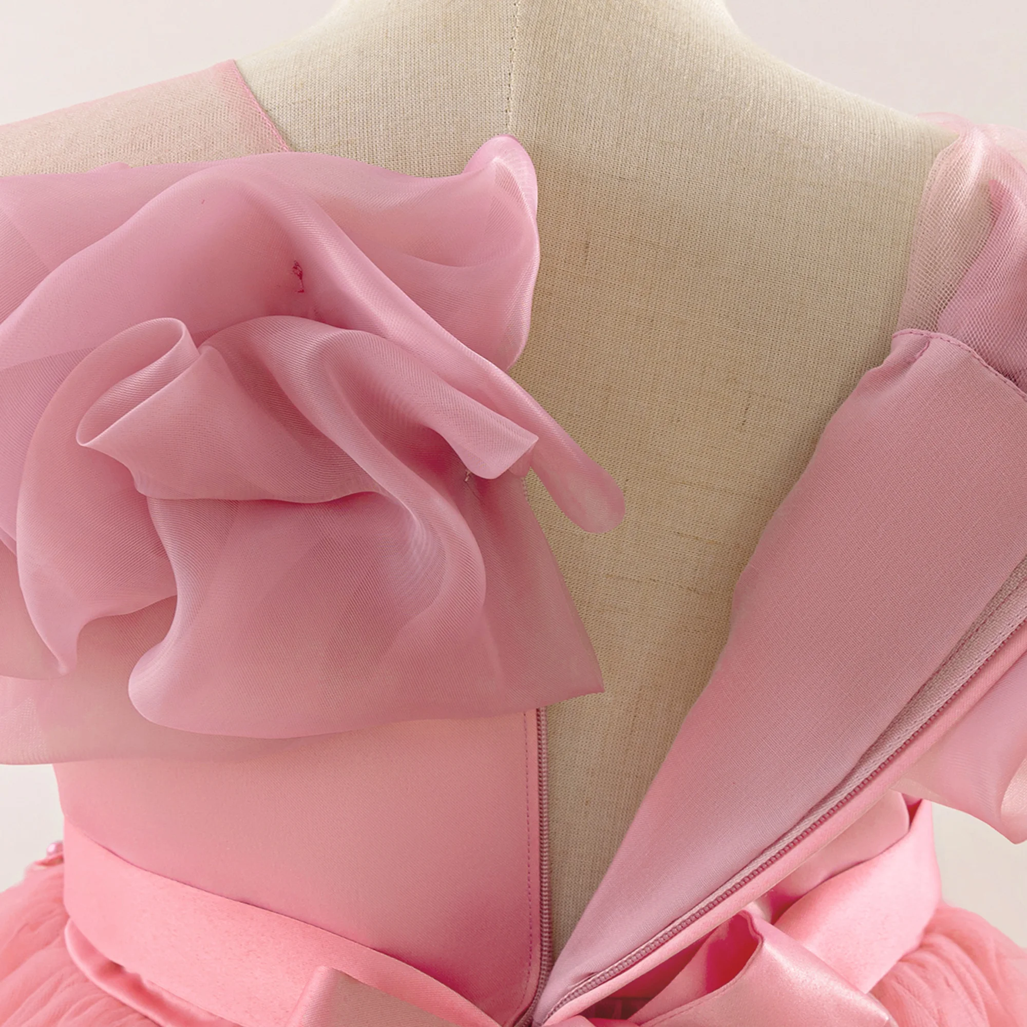Mode Blume Party Mädchen Kleider Elegante Erstkommunion Hochzeit Tüll Brautjungfer Prinzessin Kleider Mädchen Schleife Weihnachten Kostüm – Detail 31