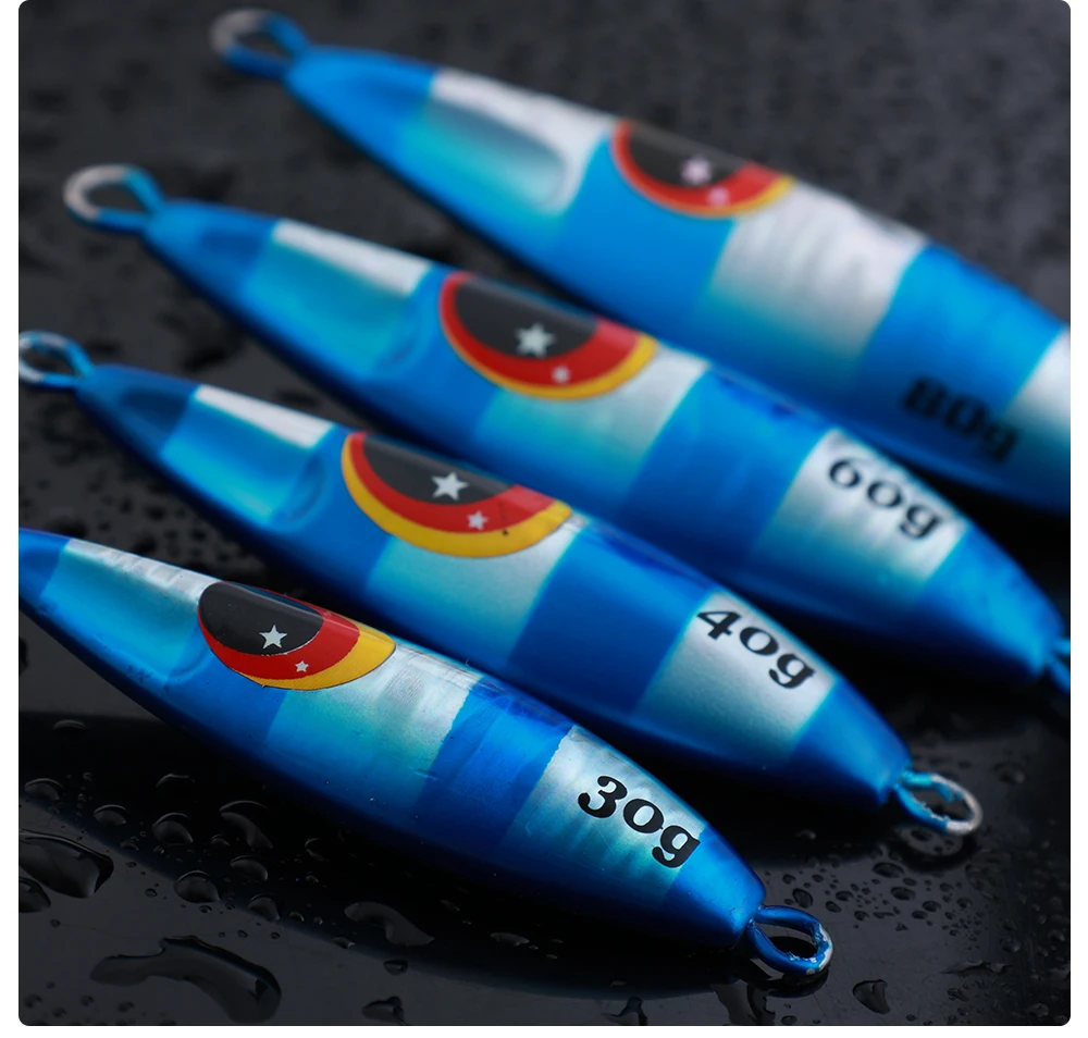 JIGGING PRO Bee Slow Pitch Jig 60g 80g Langsam Sinkender Metall-Jig Ufer-Wurfköder Leuchtender Salzwasser-Angelköder – Detail 11