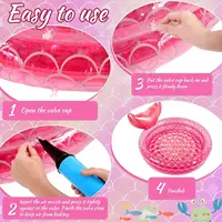 Piscine gonflable pour enfants, piscine à pagaie 90 cm, sirène rose, base souple, piscine sèche pour bébé, balles de plage 4