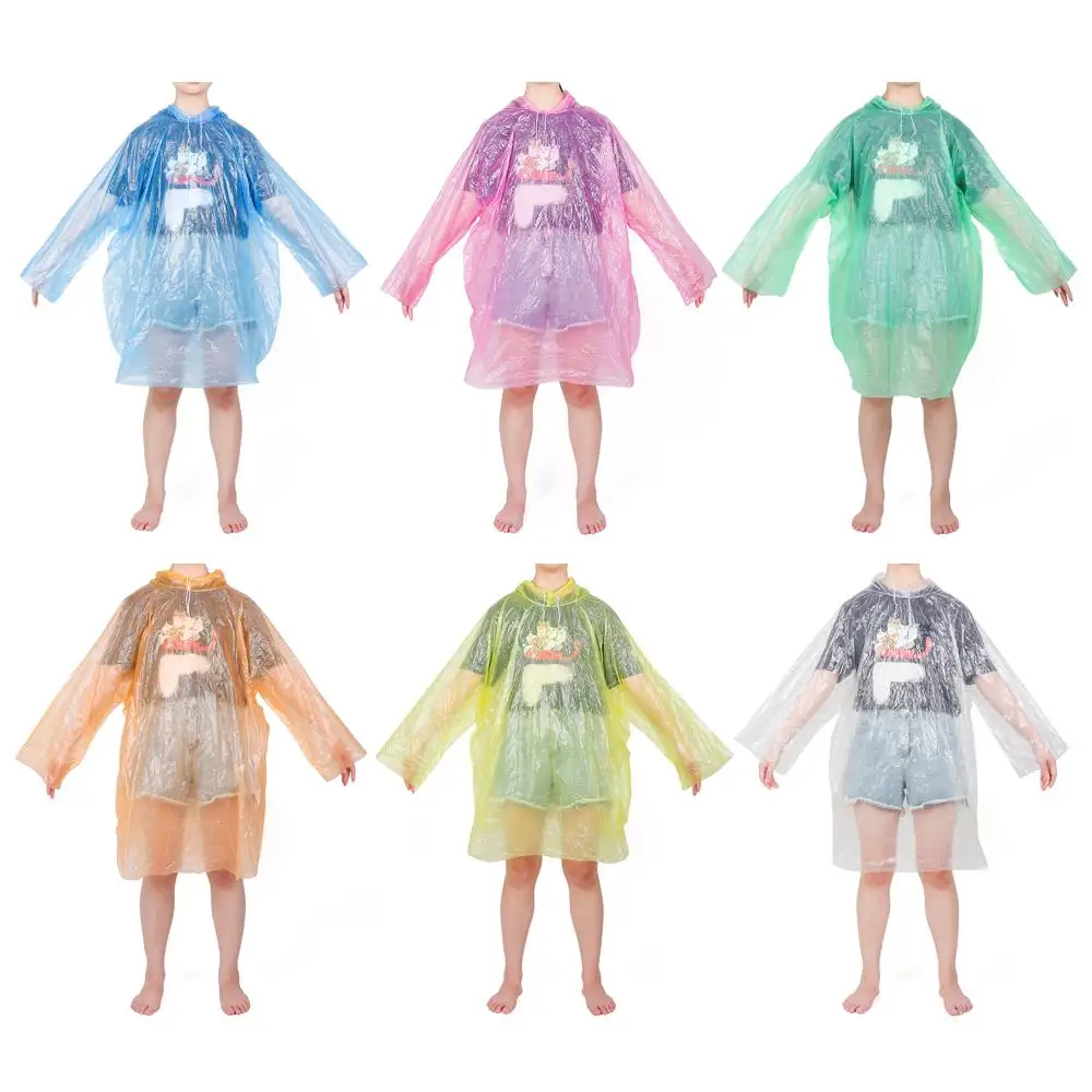 Vacuum Compression Kids Raincoat Travel Waterproof Rain Coat Thickened Card Packaging One-Piece Raincoat Children