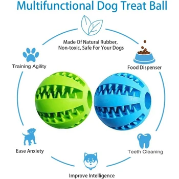 Dog Toy Ball Interactive Rubber Balls Puppy Chewing Toys Pet Tooth Cleaning Ball Cats Pets Food Treat Feeder Silicone Balls Toy 4