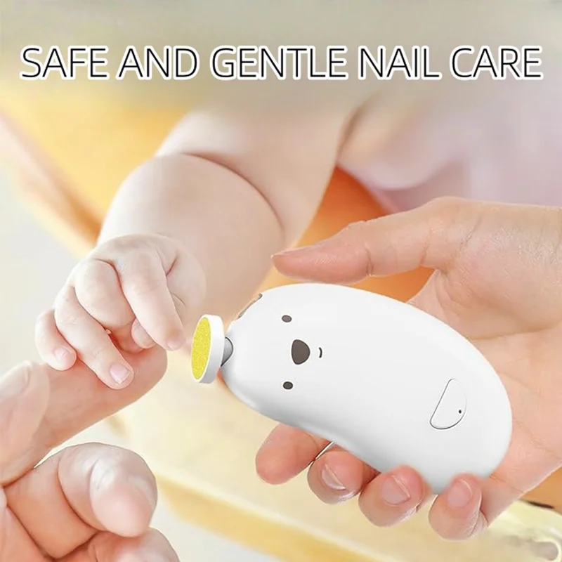 Baby Nail Trimmer Electric Rechargeable Clippers 6 in 1 Low Noise Safe Care Ergonomic Grip Toddler Toes Fingernails Polish Trim 3