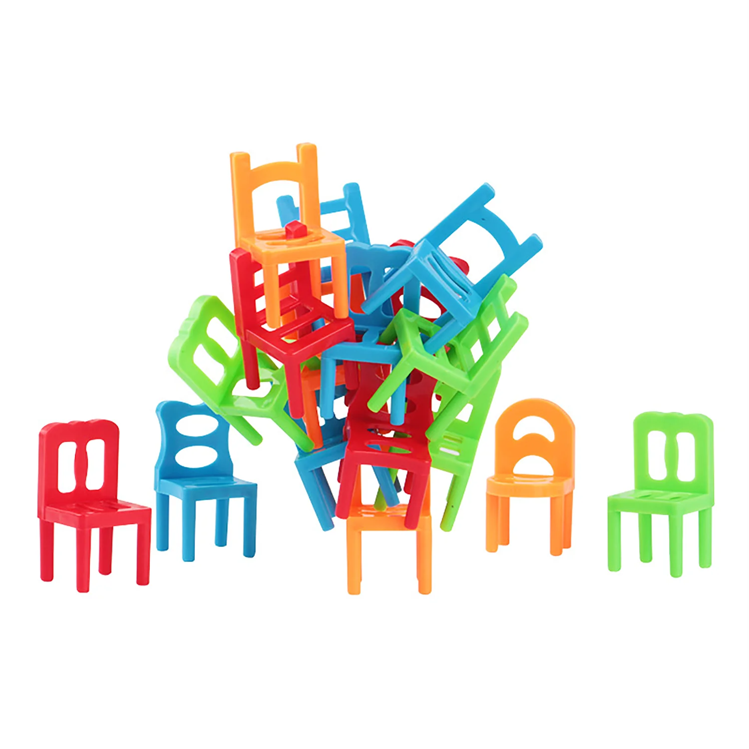 48pcs children's DIY stacking music building block balance chair toy puzzle parent-child interactive toy 6
