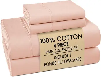 Cotton Percale Twin Sheet Set 1