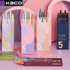 Kawaii Kaco Retractable Stationery 5/10/20 Colors Gel Pens 0.5MM Color ink Smooth Writing for Journals Notebooks Planner Drawing 1