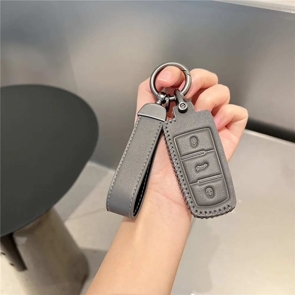 

Leather Car Remote Key Case Cover For Volkswagen VW CC Passat B6 B7 Passat 3C CC Maogotan R36 B5 B7L Protector Auto Accessories