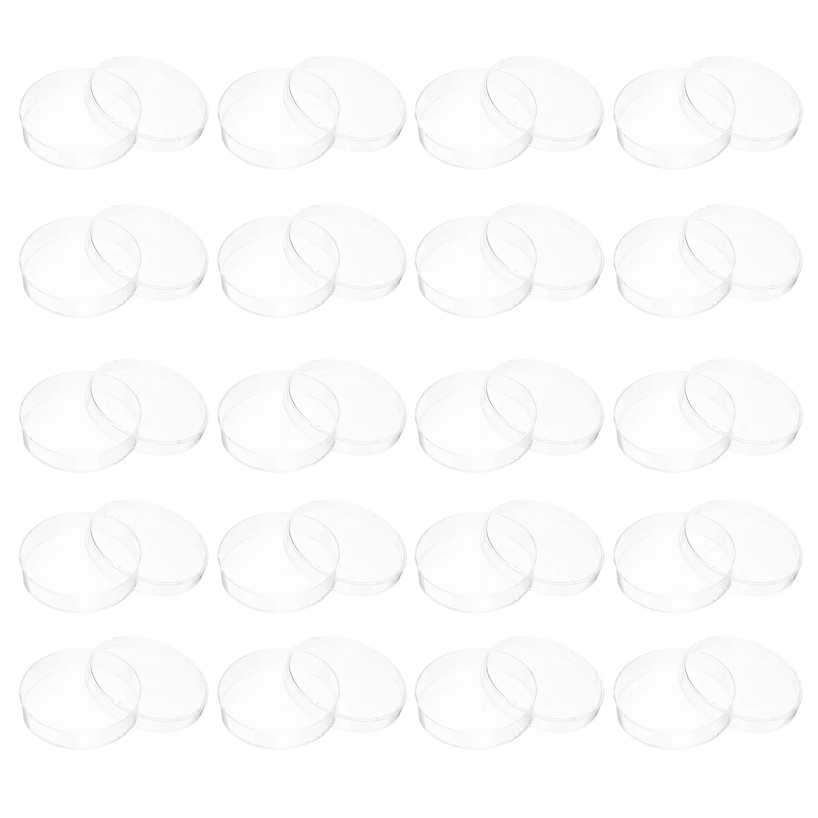 

20pcs 70mm Plastic Petri Dishes Bacterial Culture Dish with Lid