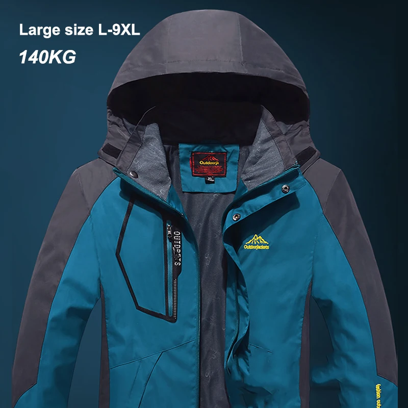 CHRLCK Men's Waterproof Hiking Jacket Large Size Windproof Windbreaker Camping Hunting Running Trekking Fishing Fleece Coat Men hiking jackets waterproof hiking jackets waterproof jacket waterproof coats