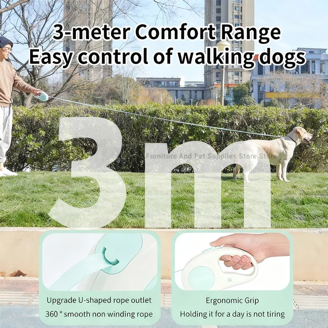 Automatic Retractable Dog Leash 3M/118IN Extendable Rope For Outdoor Travel Walking Hiking Small Dogs Traction Rope Cat Lead 2