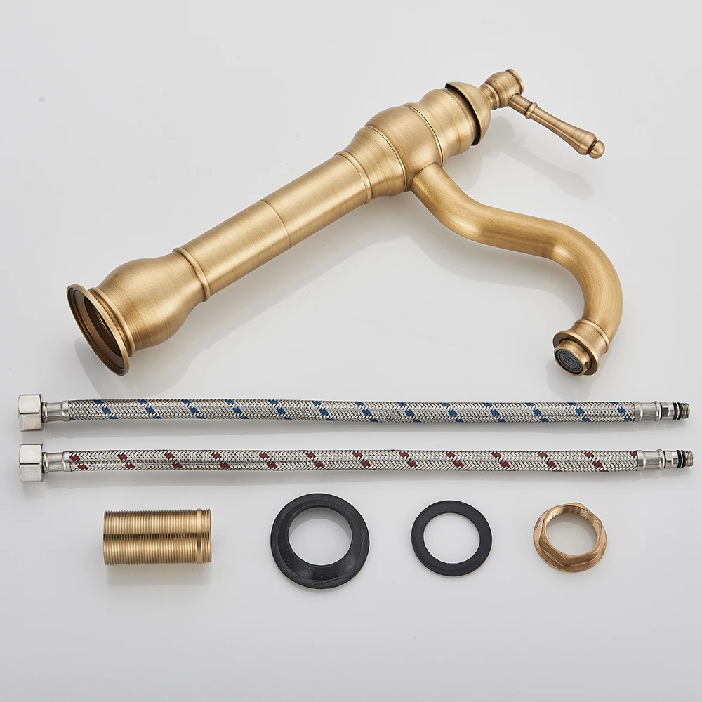 アンティーク 真鍮の蛇口セット ホット＆コール クラシック