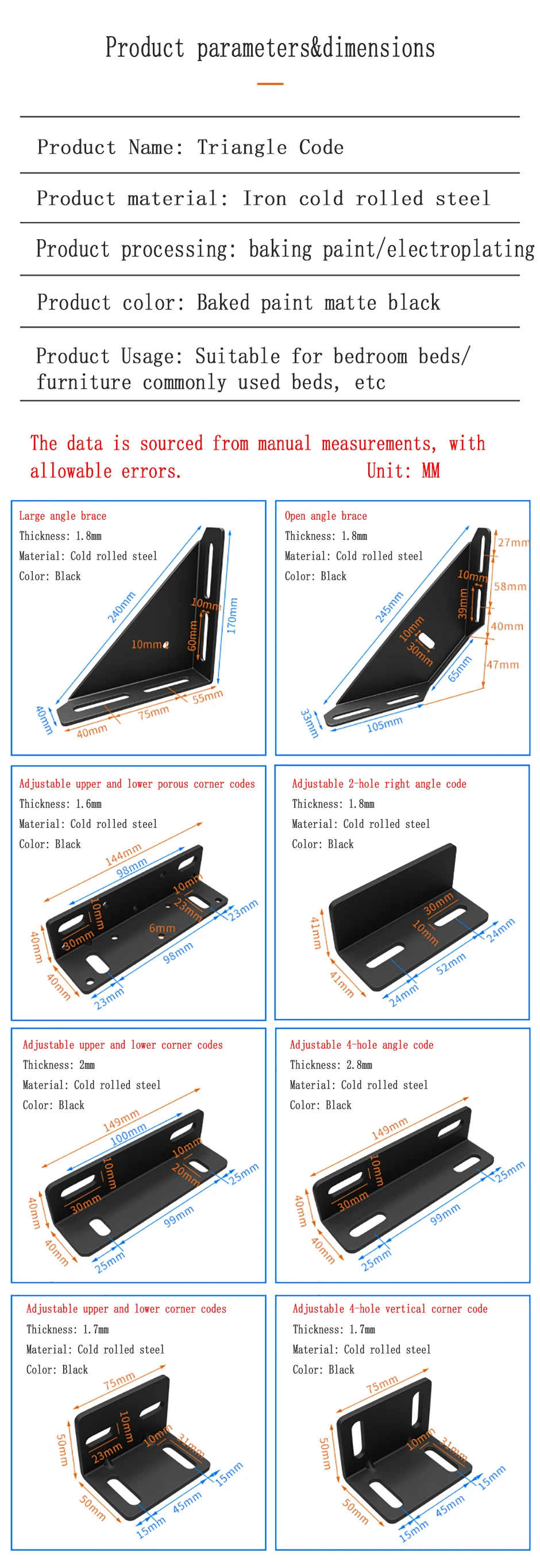Graus Ângulo Direito, Fixo Ferro Frame, Suporte