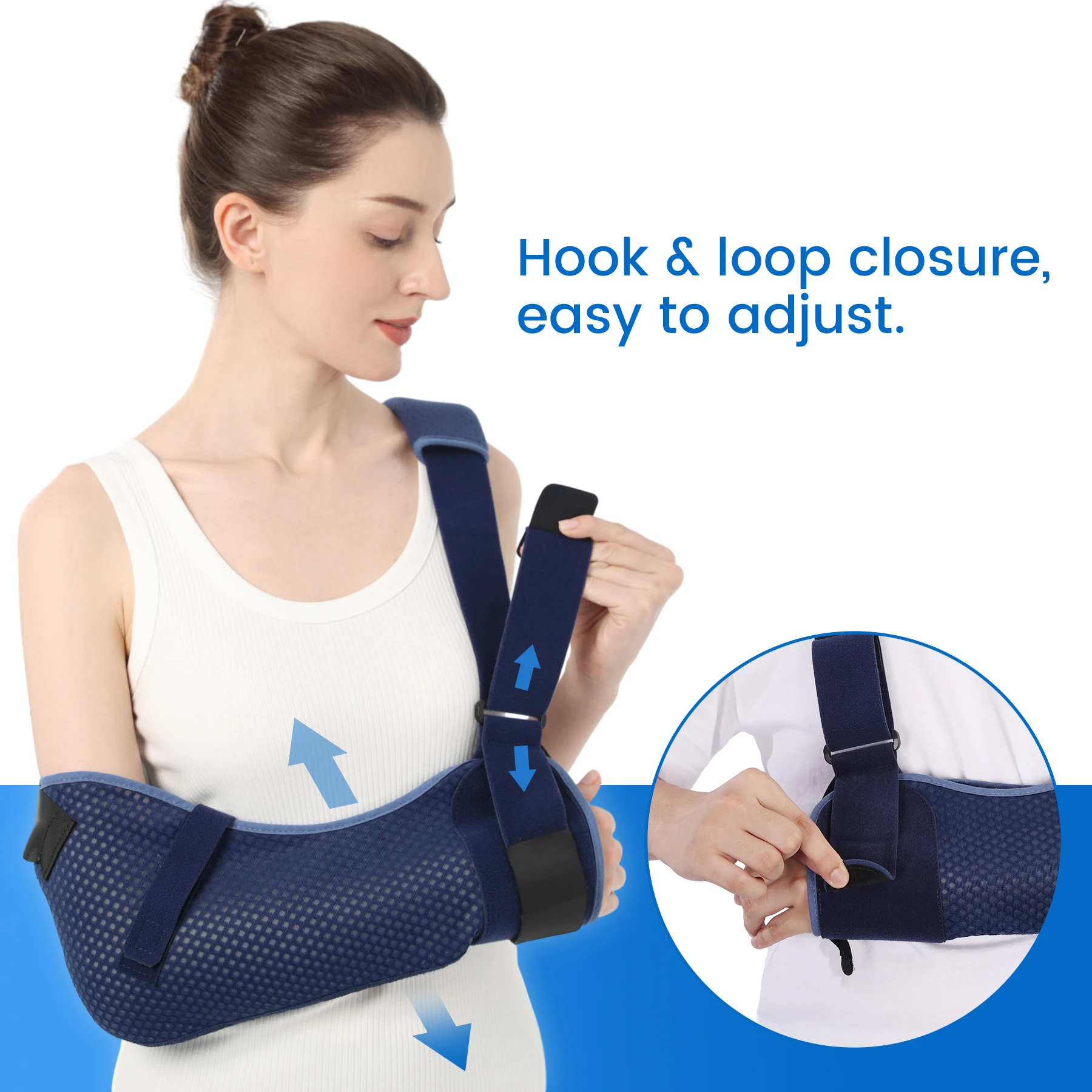 VELPEAU Arm Sling Adults Broken Forearm Elbow Sprain Shoulder Injury Arm Support Immobilizer Ventilated Breathable