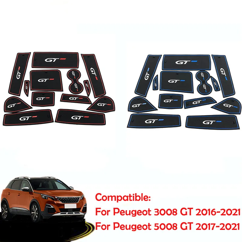 ForPeugeot3008GT201720182019RubberSlotPadNonslipCupMats
