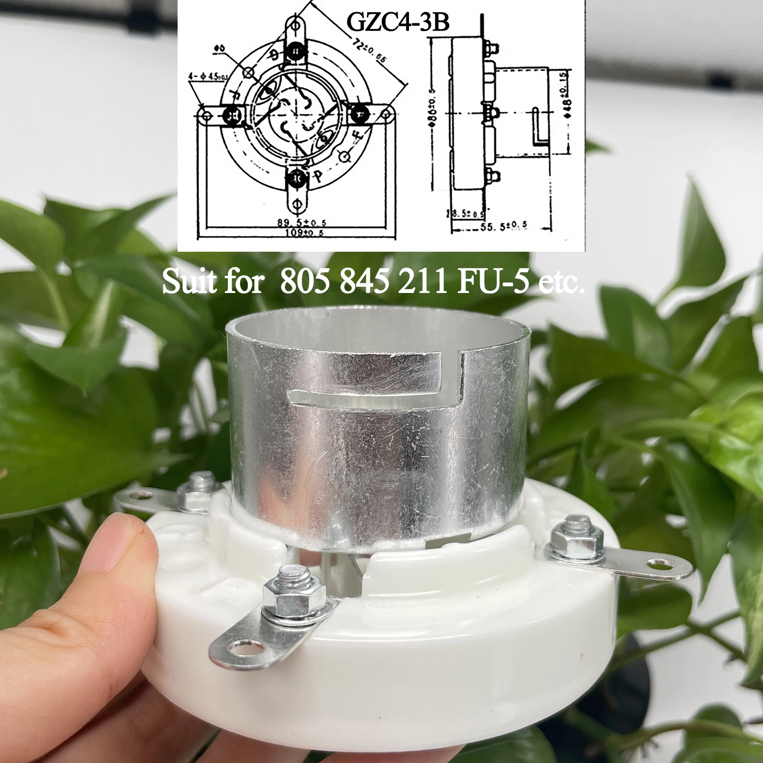 1PC 4pin Tube Socket Valve Base Ceramic Medium BAYONET S4U S4J for