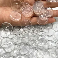 Boutons de couture ronds en résine de 9 à 25mm, deux trous, petits boutons transparents, pour bricolage, Scrapbooking 1