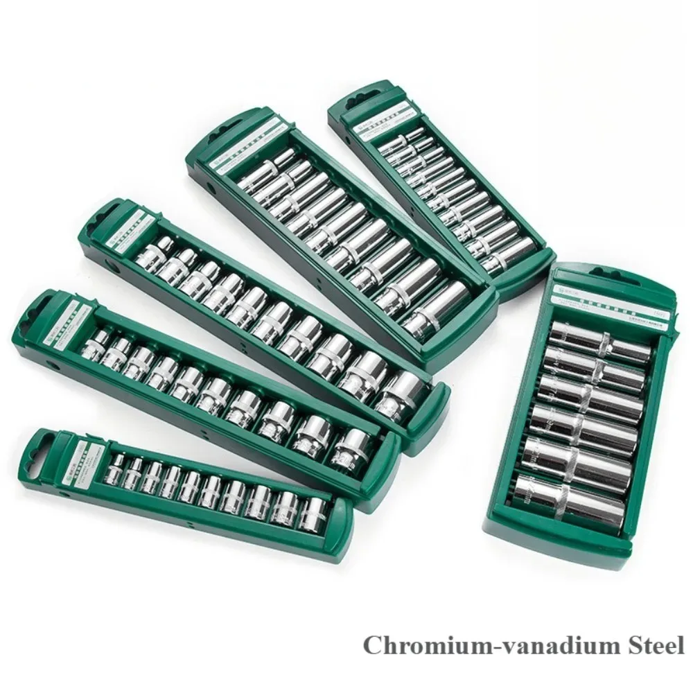 ชุดหัวประแจหกเหลี่ยม 1/4 3/8 1/2 นิ้ว แบบสั้น ยาว หัวลึก พร้อมด้ามขันน็อต ประแจวงล้อ พร้อมที่เก็บ 1