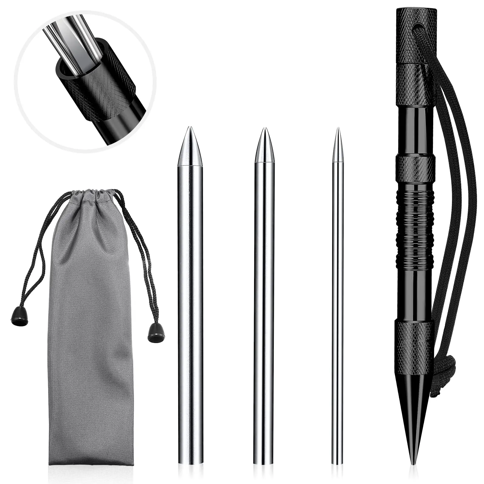 Paracord Knitting Tool Marlin Spike with 3 Pieces Paracord FID Tools Needle Lacing for Leather Rope Cords weave paracord rope braided paracord paracord needle set paracord accessories outdoor accessories