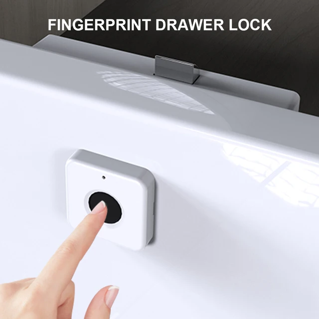 Biometric Fingerprint Lock RGB Indicator Light Hidden Drawer Electronic Lock Battery Powered Fast Unlocking for Drawer Wardrobe 4