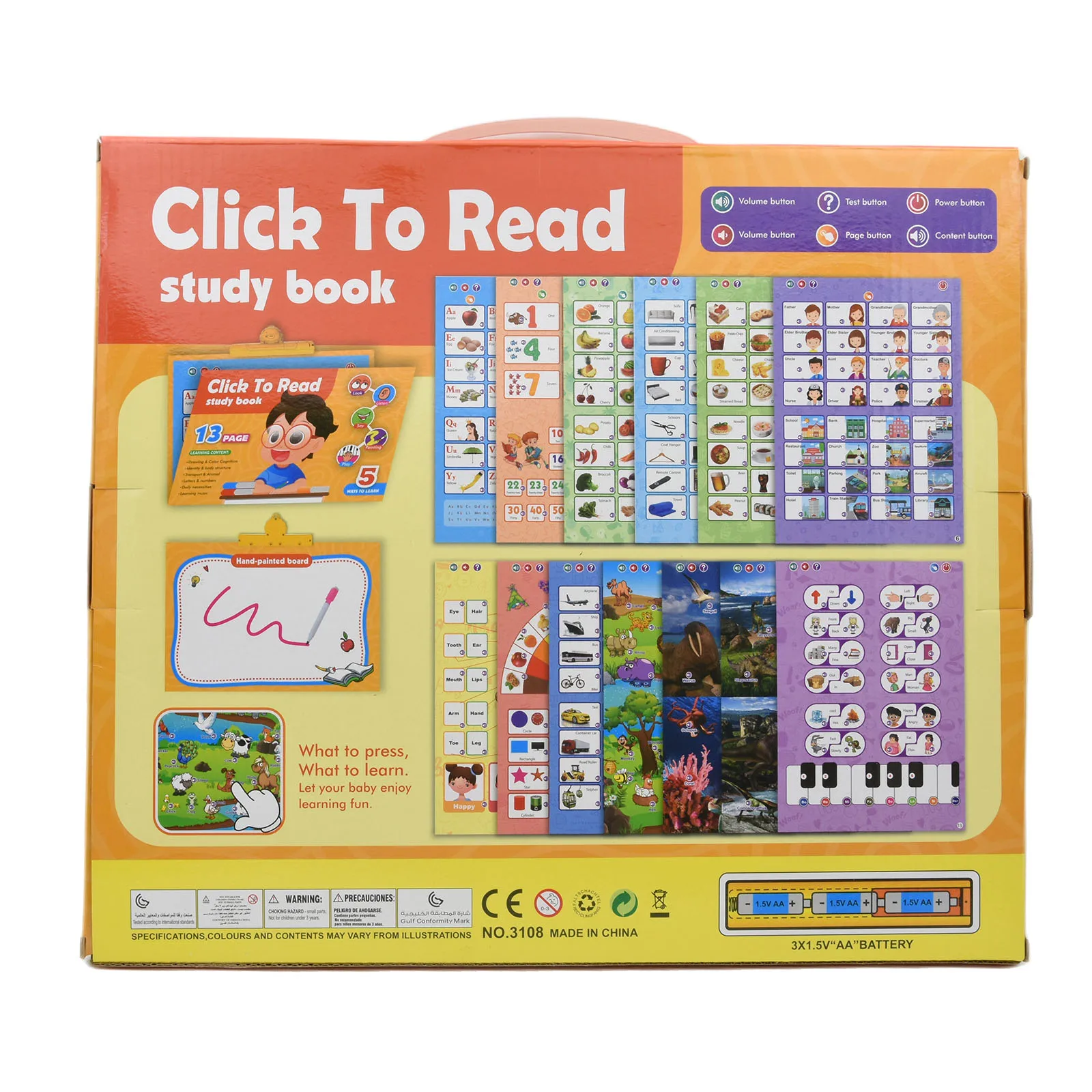 Kids Early Education English Hanging Wall Chart Letter Reading Audio Simulation Study Book Learning Machine Toys for Children 3