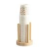 P82D Disposable Cup Storage Holder Rack Shelf Water Tea Cups Wood Dispenser with Longer Stick Mug Display Stand Organizer 6