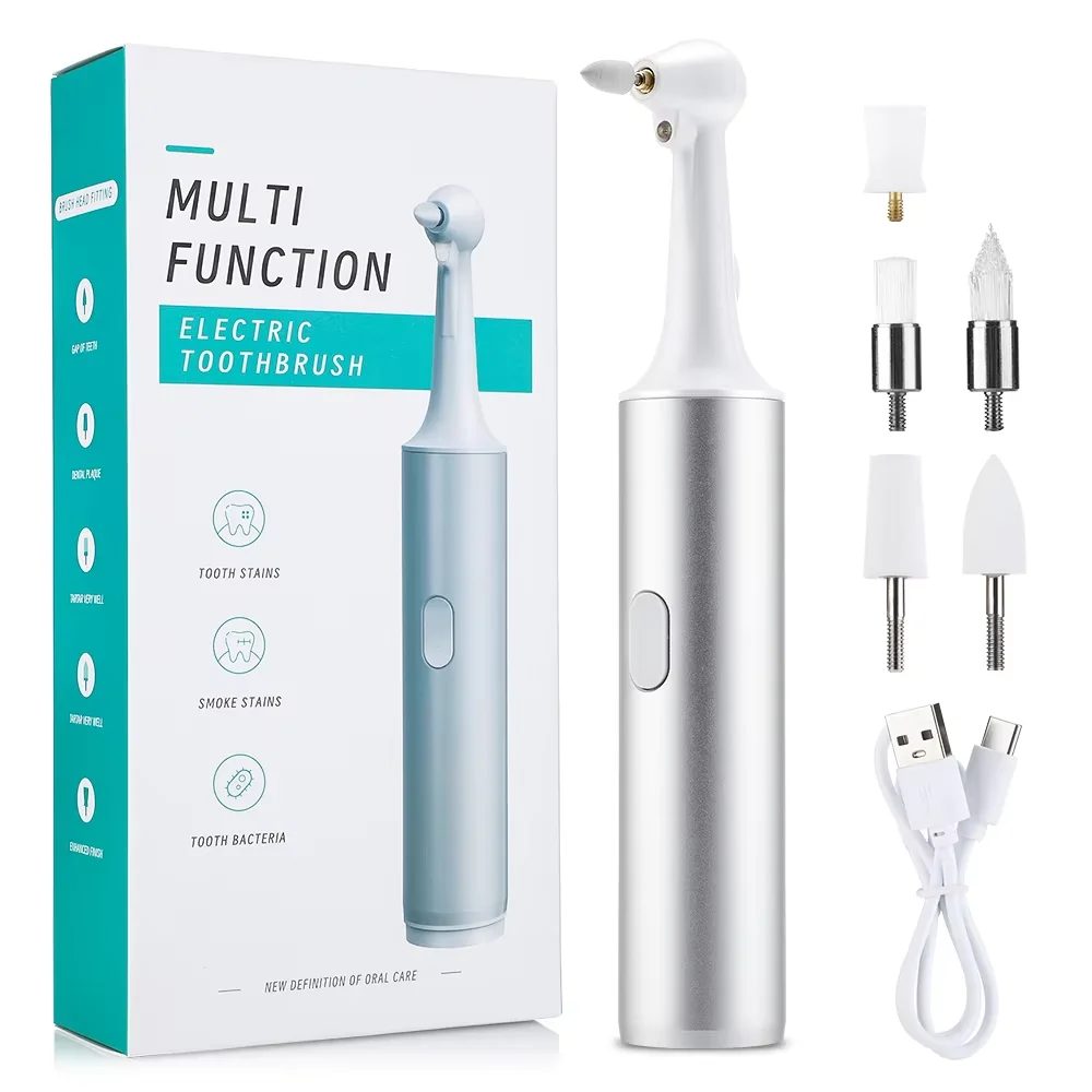 Electric Dental Tartar Remover with LED Light and 5 Interchangeable Heads