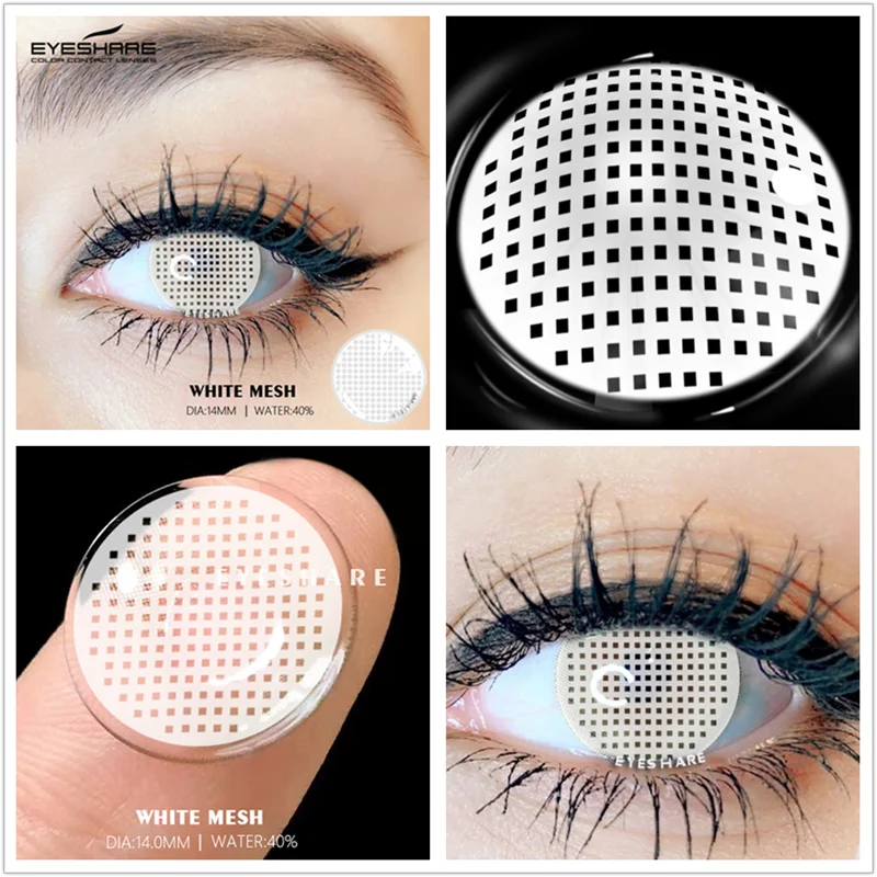 EYESHARE 1 Paar Cosplay-Kontaktlinsen für Augen, Anime-Red-Eye-Linse, Halloween-Linsen für Augen, verrückte weiße schwarze Linsen, jährlich – Detail 21