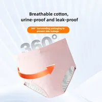 Slip d'incontinence respirant unisexe, ensemble de culottes, sous-vêtements anti-fuite pour femmes, culotte grande taille, Lingerie pour femmes 3